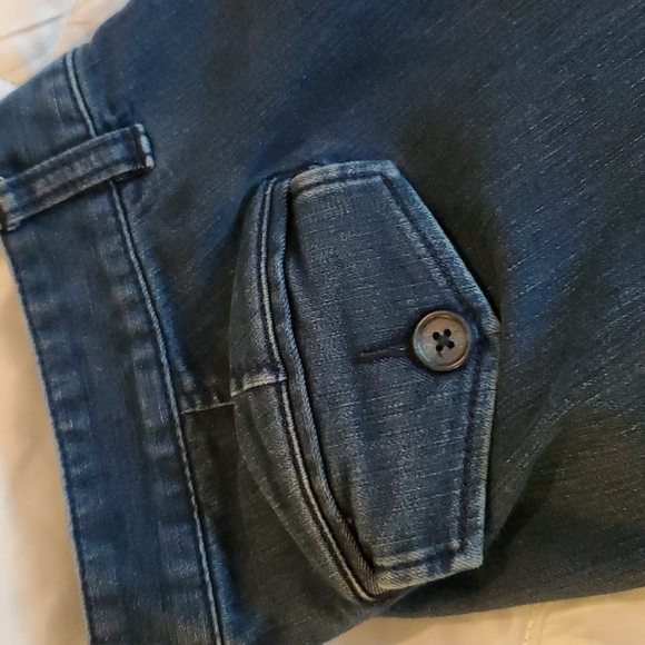 LOFT MODERN FLARE DARK WASH JEANS SIZE  8 TALL - Picture 6 of 6